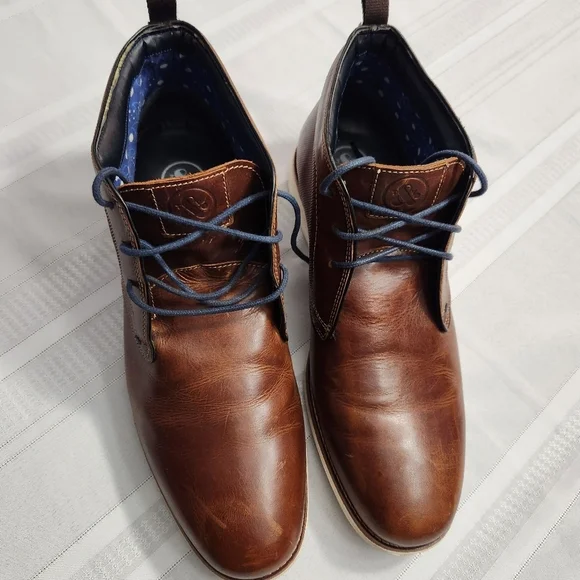 Thomas & Vine Men’s Leather Lace-up Boot Size 12 Brown with white soles - Picture 2 of 14